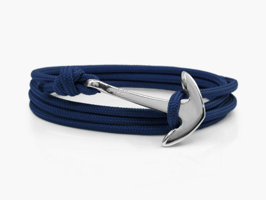 Navy & Silver Anchor Bracelet